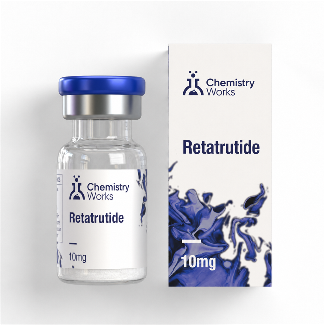 Chemistry Works Retatrutide 10mg vial and box