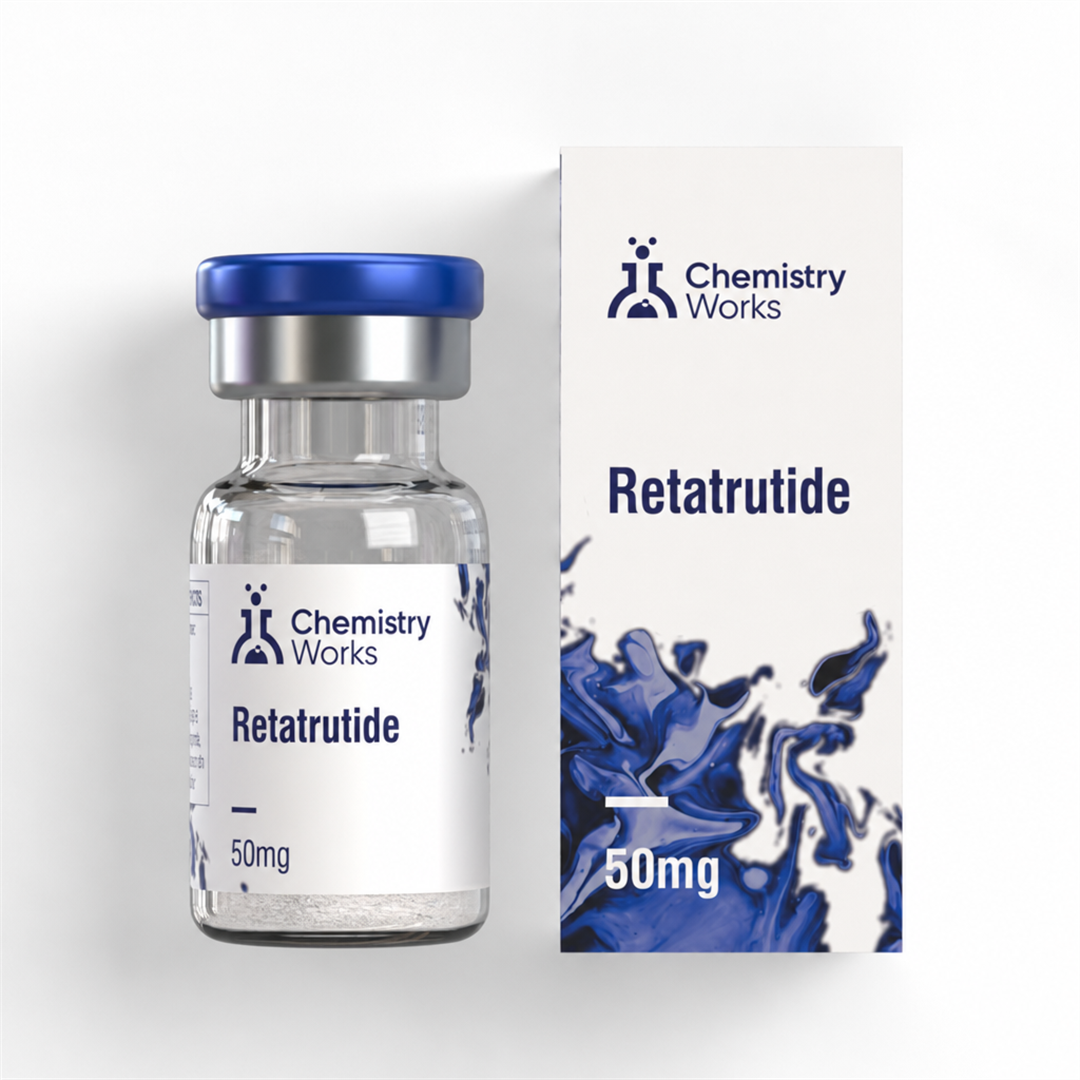 Chemistry Works Retatrutide 50mg vial and box